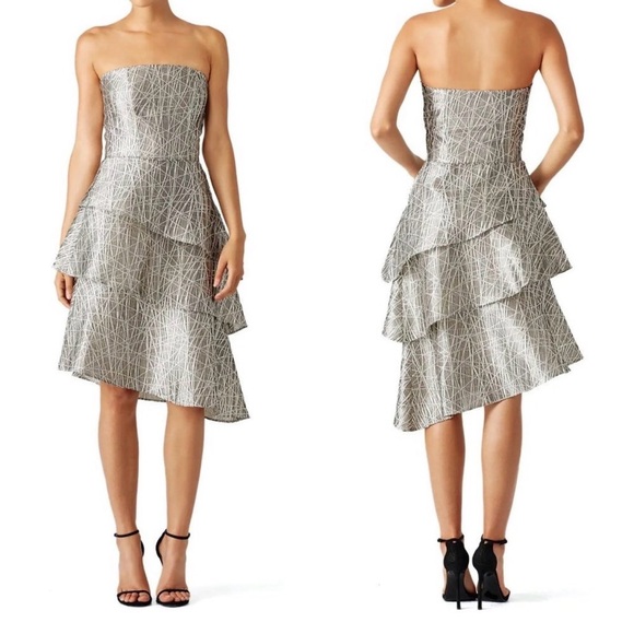 Mason Hosker Dresses & Skirts - Mason Hosker Ava Maria Strapless Silver Dress